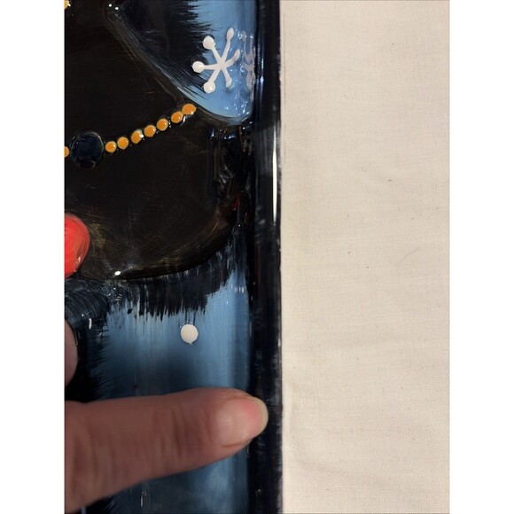 Christmas Tree Dolomite Chip & Dip Veg Plate Holiday Serving Platter Porcelain - Picture 5 of 5